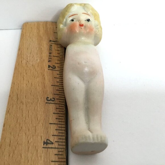 Antique Bisque Kewpie Doll (2) Jointed Arms Crocheted Dress Made In Japan 4 " - Picture 12 of 16